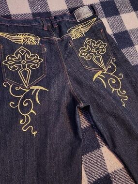 Y2k mcbling grunge jeans by old skool